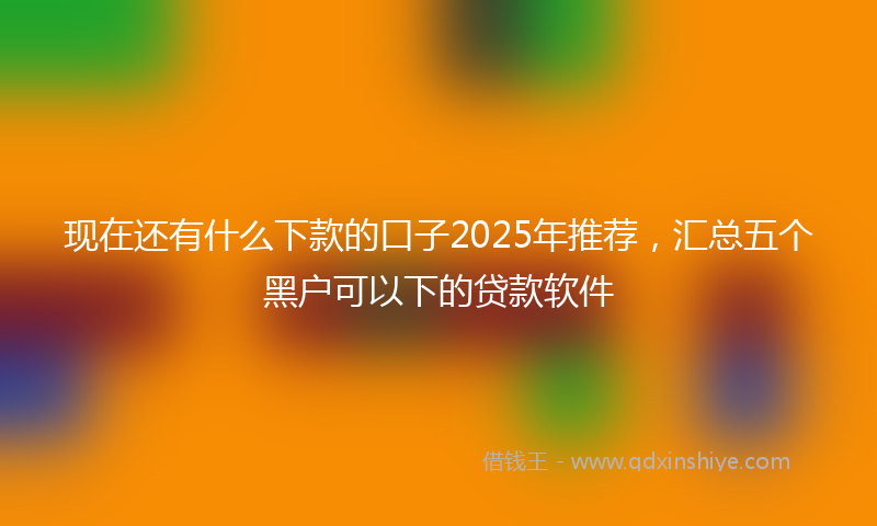 现在还有什么下款的口子2025年推荐，汇总五个黑户可以下的贷款软件