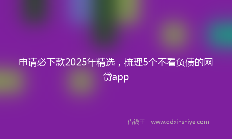 申请必下款2025年精选，梳理5个不看负债的网贷app