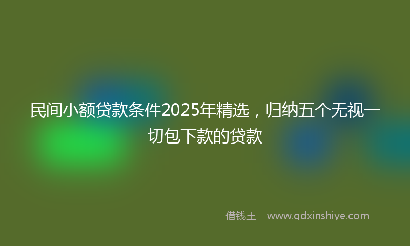民间小额贷款条件2025年精选，归纳五个无视一切包下款的贷款