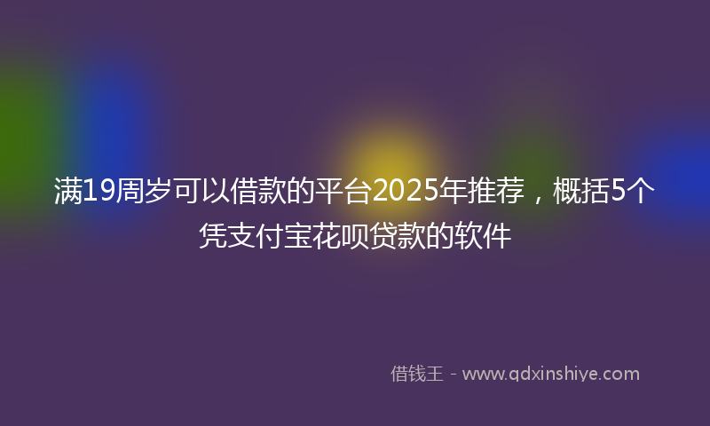 满19周岁可以借款的平台2025年推荐，概括5个凭支付宝花呗贷款的软件
