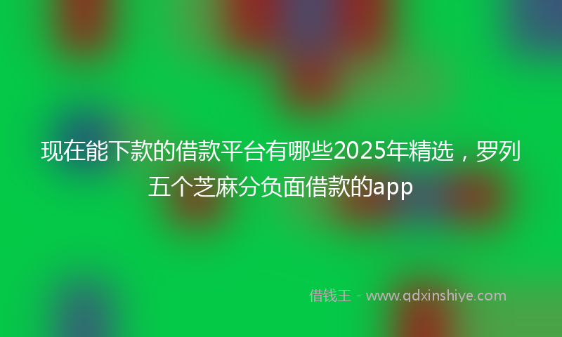 现在能下款的借款平台有哪些2025年精选，罗列五个芝麻分负面借款的app