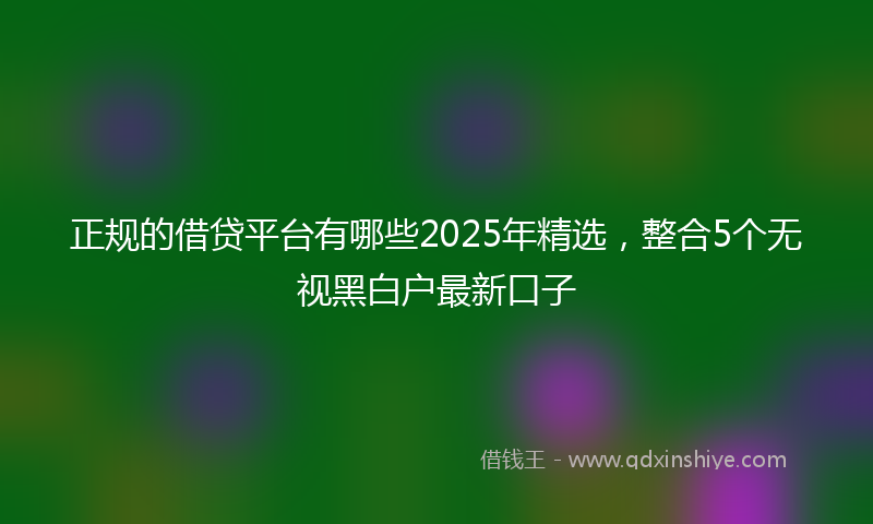 正规的借贷平台有哪些2025年精选，整合5个无视黑白户最新口子