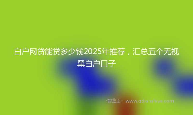 白户网贷能贷多少钱2025年推荐，汇总五个无视黑白户口子