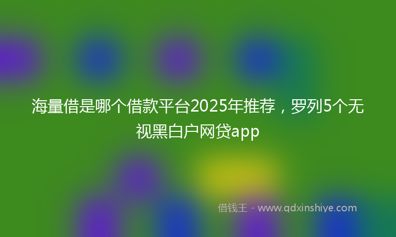 海量借是哪个借款平台2025年推荐，罗列5个无视黑白户网贷app