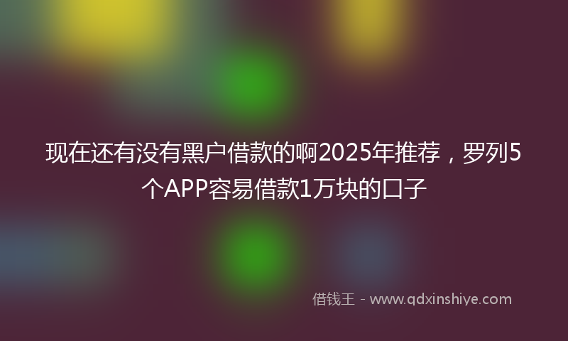 现在还有没有黑户借款的啊2025年推荐，罗列5个APP容易借款1万块的口子