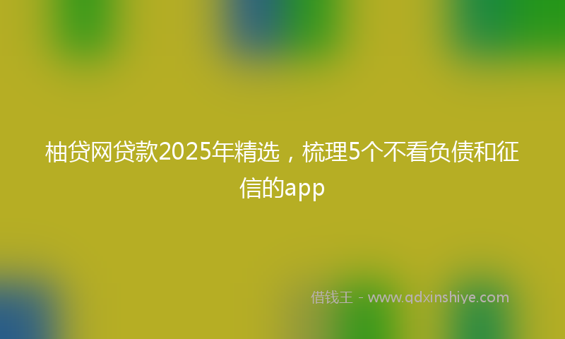 柚贷网贷款2025年精选，梳理5个不看负债和征信的app