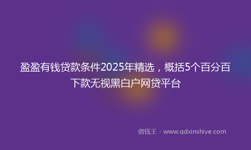 盈盈有钱贷款条件2025年精选，概括5个百分百下款无视黑白户网贷平台