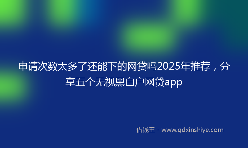 申请次数太多了还能下的网贷吗2025年推荐，分享五个无视黑白户网贷app