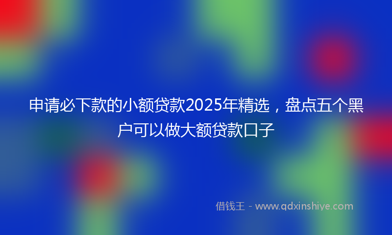 申请必下款的小额贷款2025年精选，盘点五个黑户可以做大额贷款口子