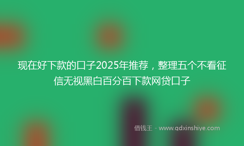 现在好下款的口子2025年推荐，整理五个不看征信无视黑白百分百下款网贷口子