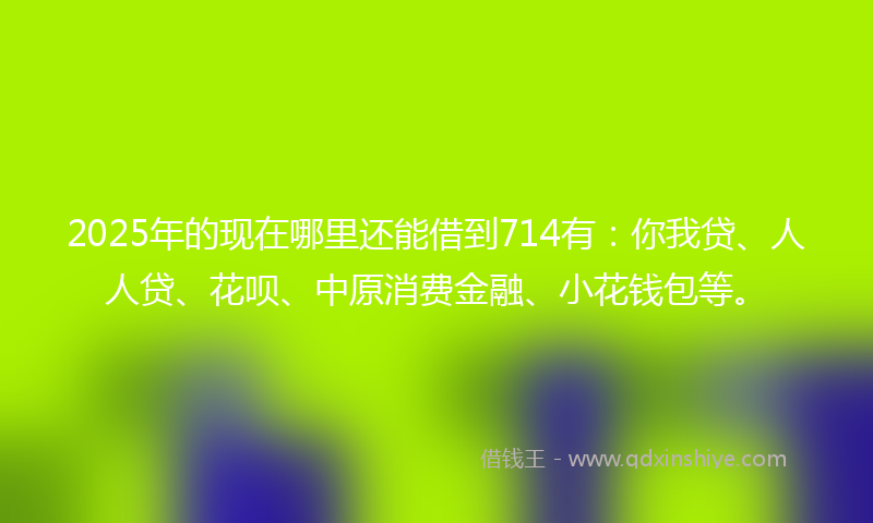 2025年的现在哪里还能借到714有：你我贷、人人贷、花呗、中原消费金融、小花钱包等。