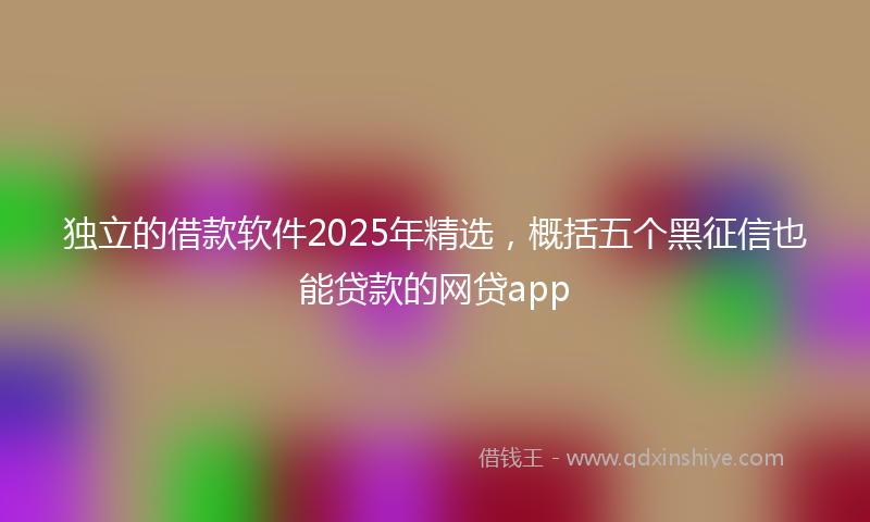 独立的借款软件2025年精选，概括五个黑征信也能贷款的网贷app