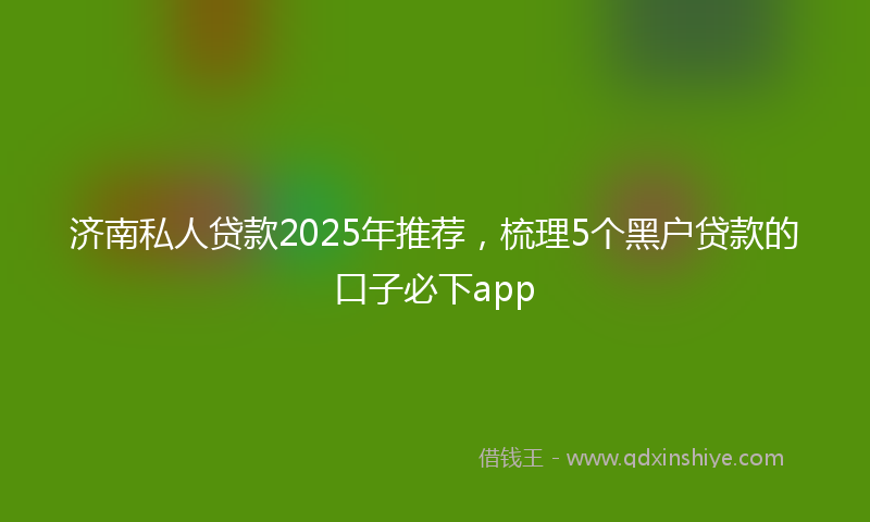 济南私人贷款2025年推荐，梳理5个黑户贷款的口子必下app