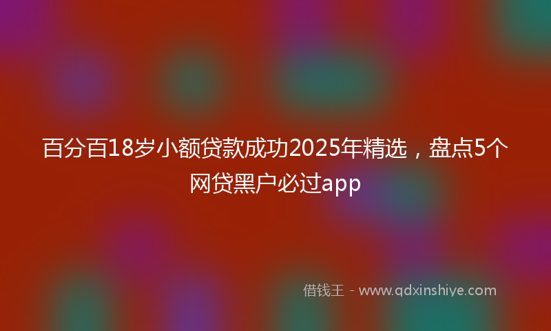 百分百18岁小额贷款成功2025年精选，盘点5个网贷黑户必过app