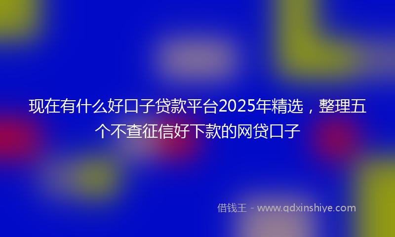 现在有什么好口子贷款平台2025年精选，整理五个不查征信好下款的网贷口子