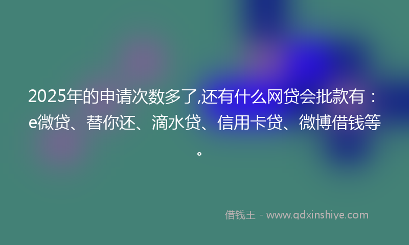 2025年的申请次数多了,还有什么网贷会批款有：e微贷、替你还、滴水贷、信用卡贷、微博借钱等。