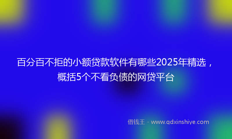 百分百不拒的小额贷款软件有哪些2025年精选，概括5个不看负债的网贷平台