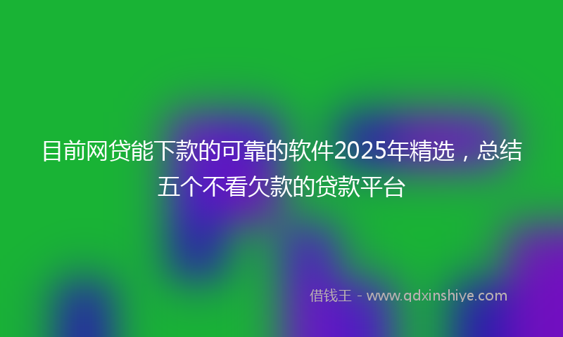 目前网贷能下款的可靠的软件2025年精选，总结五个不看欠款的贷款平台