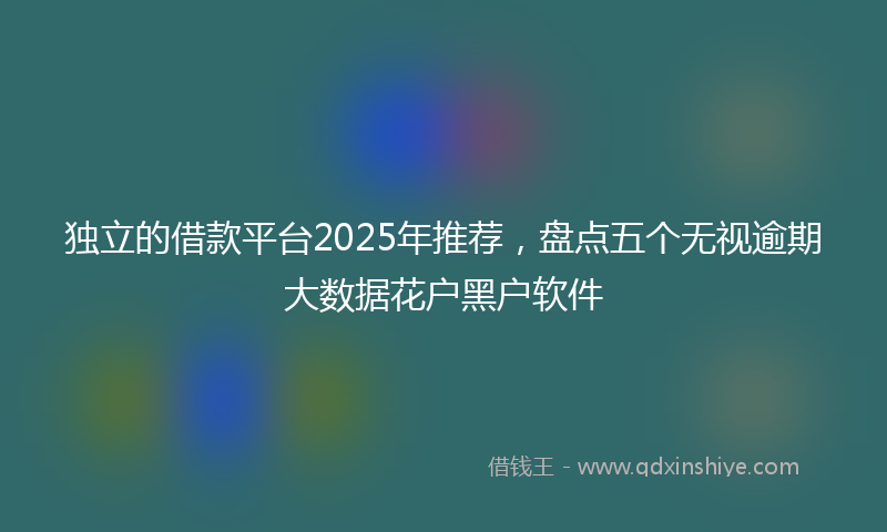 独立的借款平台2025年推荐，盘点五个无视逾期大数据花户黑户软件
