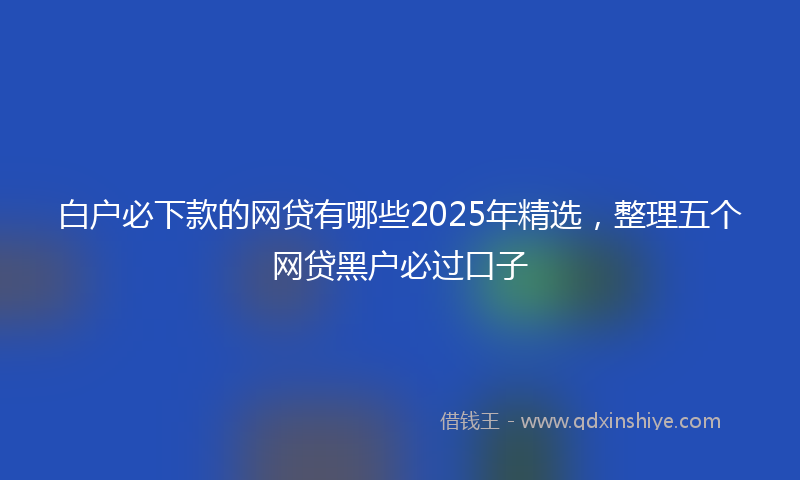白户必下款的网贷有哪些2025年精选，整理五个网贷黑户必过口子