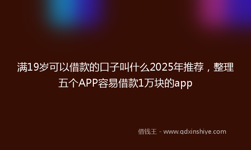 满19岁可以借款的口子叫什么2025年推荐，整理五个APP容易借款1万块的app