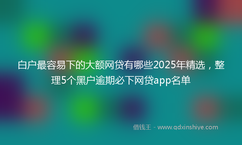 白户最容易下的大额网贷有哪些2025年精选，整理5个黑户逾期必下网贷app名单
