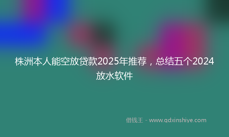 株洲本人能空放贷款2025年推荐，总结五个2024放水软件