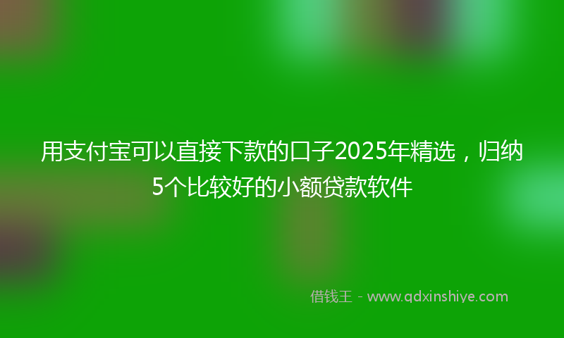 用支付宝可以直接下款的口子2025年精选，归纳5个比较好的小额贷款软件