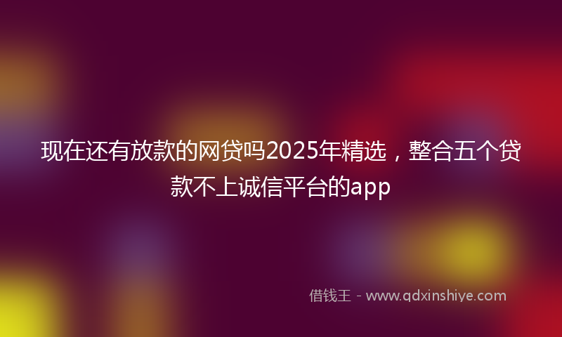 现在还有放款的网贷吗2025年精选，整合五个贷款不上诚信平台的app