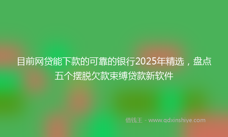 目前网贷能下款的可靠的银行2025年精选，盘点五个摆脱欠款束缚贷款新软件