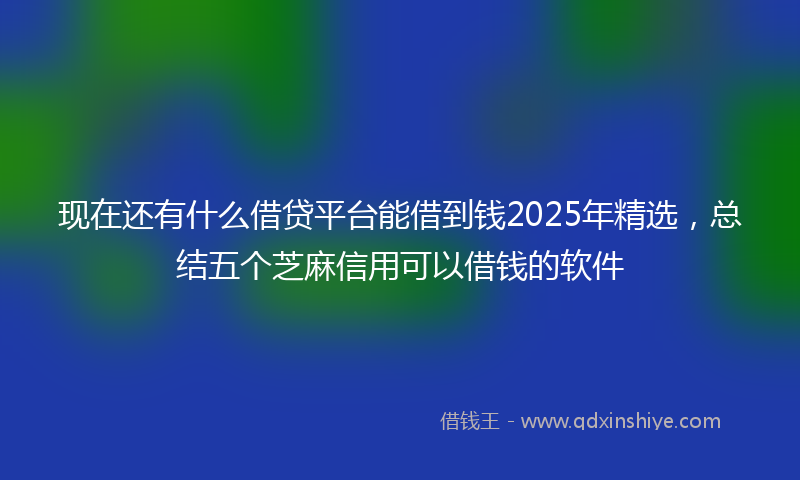 现在还有什么借贷平台能借到钱2025年精选，总结五个芝麻信用可以借钱的软件