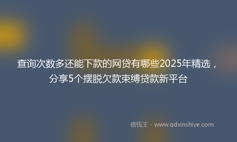 查询次数多还能下款的网贷有哪些2025年精选，分享5个摆脱欠款束缚贷款新平台