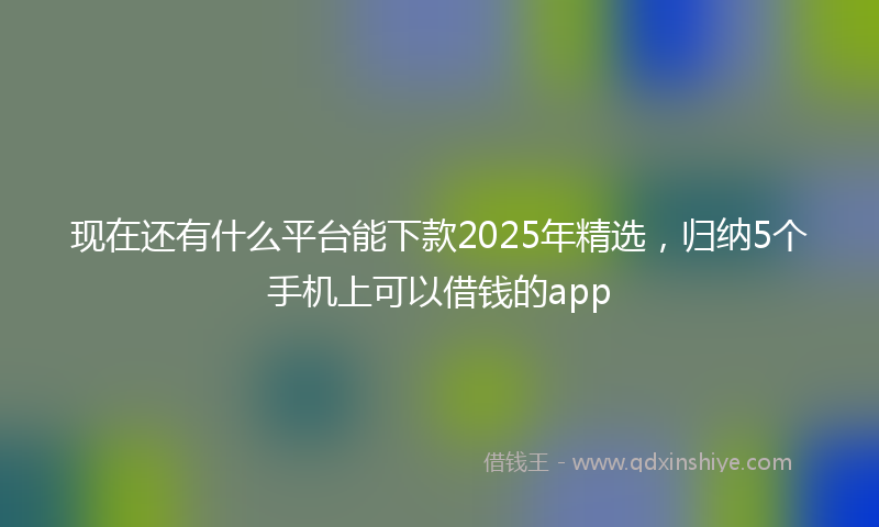 现在还有什么平台能下款2025年精选,归纳5个手机上可以借钱的app
