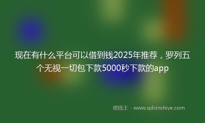 现在有什么平台可以借到钱2025年推荐，罗列五个无视一切包下款5000秒下款的app