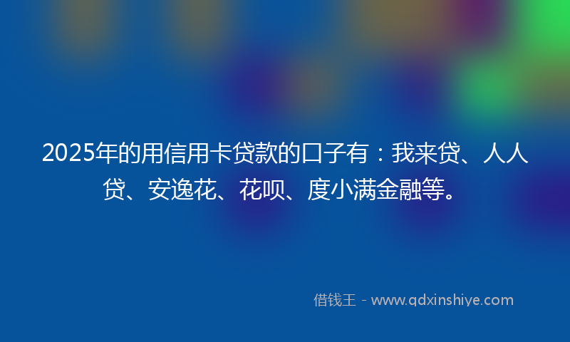 2025年的用信用卡贷款的口子有：我来贷、人人贷、安逸花、花呗、度小满金融等。