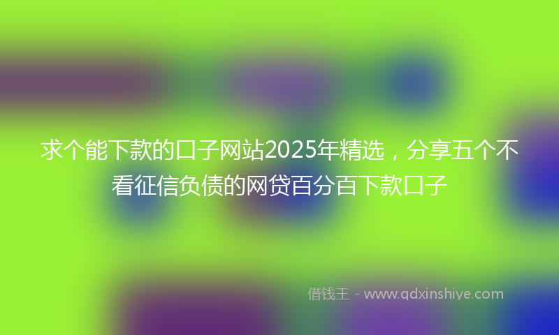 求个能下款的口子网站2025年精选，分享五个不看征信负债的网贷百分百下款口子