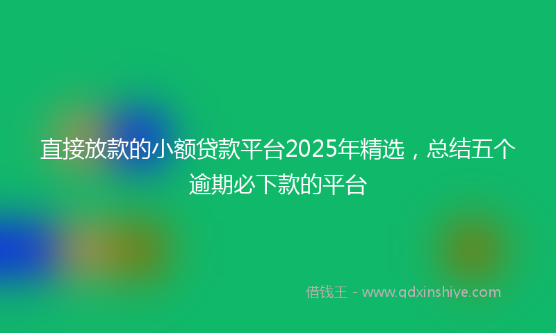 直接放款的小额贷款平台2025年精选，总结五个逾期必下款的平台