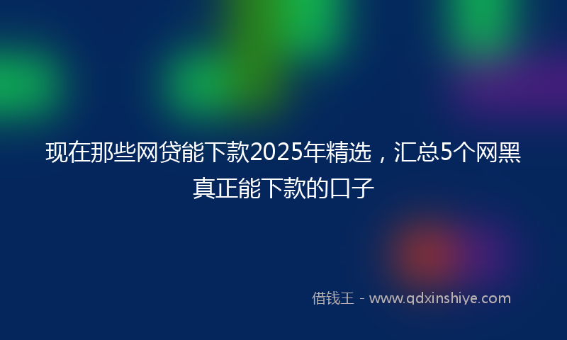 现在那些网贷能下款2025年精选，汇总5个网黑真正能下款的口子