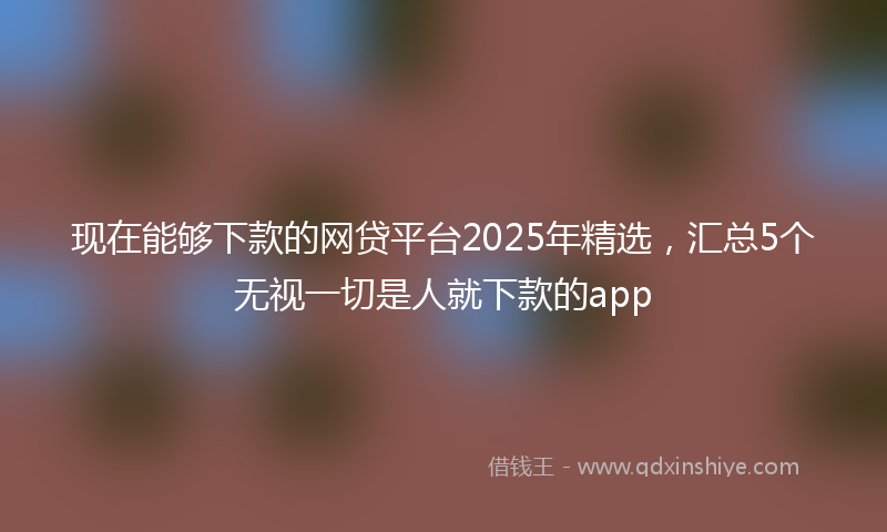 现在能够下款的网贷平台2025年精选，汇总5个无视一切是人就下款的app