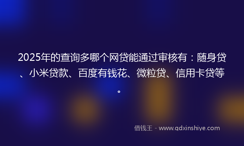 2025年的查询多哪个网贷能通过审核有：随身贷、小米贷款、百度有钱花、微粒贷、信用卡贷等。