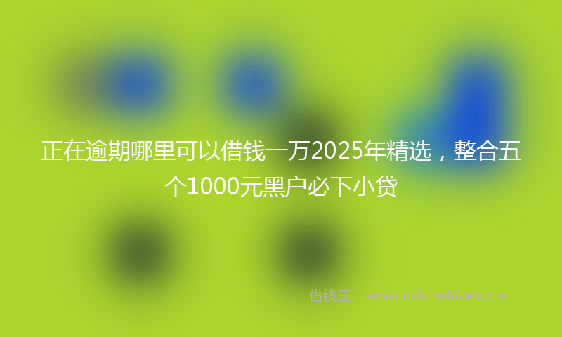 正在逾期哪里可以借钱一万2025年精选，整合五个1000元黑户必下小贷