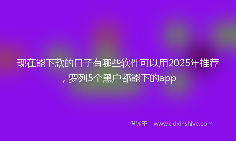 现在能下款的口子有哪些软件可以用2025年推荐，罗列5个黑户都能下的app