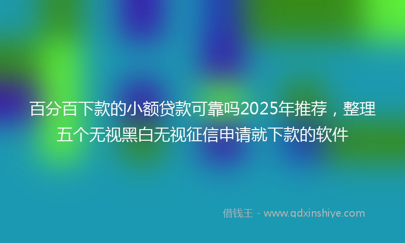 百分百下款的小额贷款可靠吗2025年推荐，整理五个无视黑白无视征信申请就下款的软件