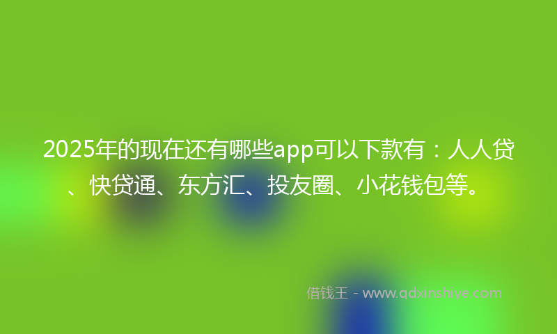 2025年的现在还有哪些app可以下款有：人人贷、快贷通、东方汇、投友圈、小花钱包等。