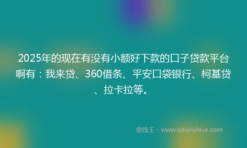 2025年的现在有没有小额好下款的口子贷款平台啊有：我来贷、360借条、平安口袋银行、柯基贷、拉卡拉等。