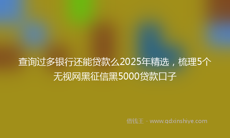 查询过多银行还能贷款么2025年精选，梳理5个无视网黑征信黑5000贷款口子