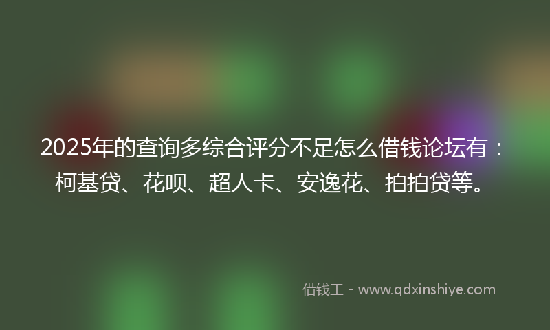 2025年的查询多综合评分不足怎么借钱论坛有：柯基贷、花呗、超人卡、安逸花、拍拍贷等。