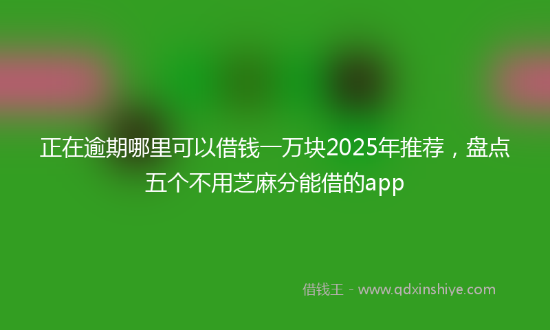 正在逾期哪里可以借钱一万块2025年推荐，盘点五个不用芝麻分能借的app