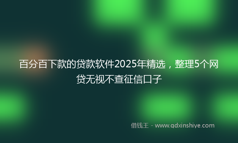 百分百下款的贷款软件2025年精选，整理5个网贷无视不查征信口子