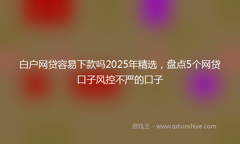 白户网贷容易下款吗2025年精选，盘点5个网贷口子风控不严的口子